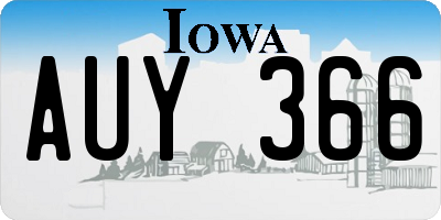 IA license plate AUY366
