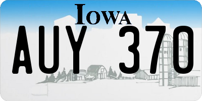 IA license plate AUY370