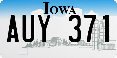 IA license plate AUY371