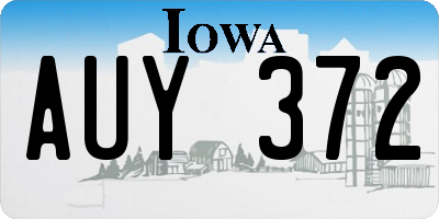 IA license plate AUY372