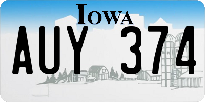 IA license plate AUY374