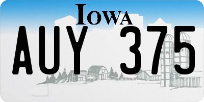 IA license plate AUY375
