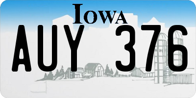 IA license plate AUY376