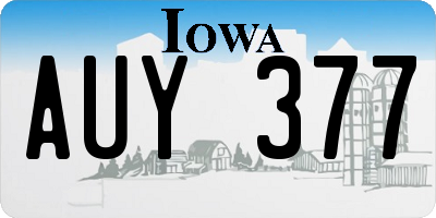 IA license plate AUY377