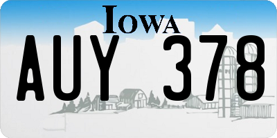 IA license plate AUY378