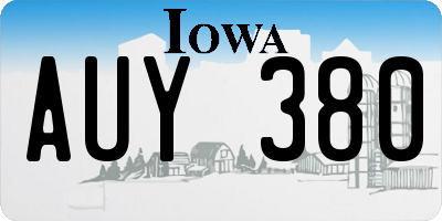 IA license plate AUY380