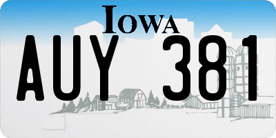 IA license plate AUY381