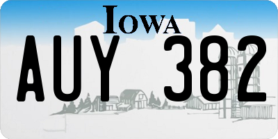 IA license plate AUY382