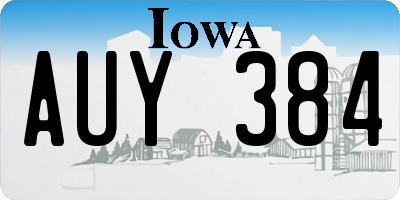 IA license plate AUY384