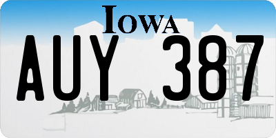 IA license plate AUY387