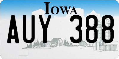 IA license plate AUY388
