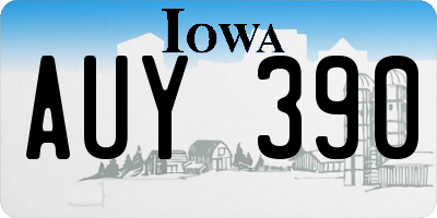 IA license plate AUY390