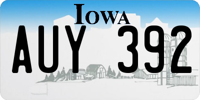 IA license plate AUY392