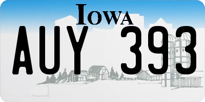 IA license plate AUY393
