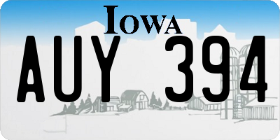 IA license plate AUY394