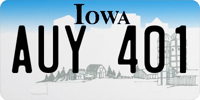 IA license plate AUY401
