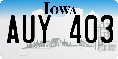 IA license plate AUY403