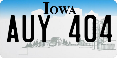 IA license plate AUY404