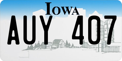 IA license plate AUY407
