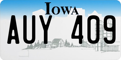 IA license plate AUY409