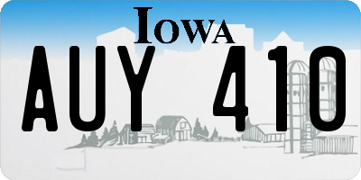 IA license plate AUY410