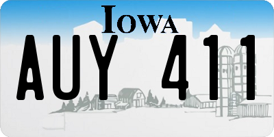 IA license plate AUY411