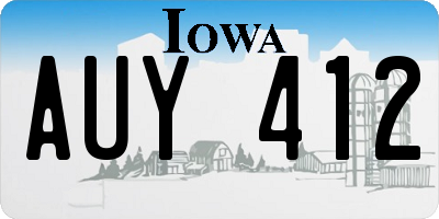IA license plate AUY412