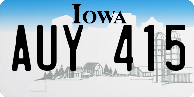 IA license plate AUY415