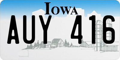 IA license plate AUY416