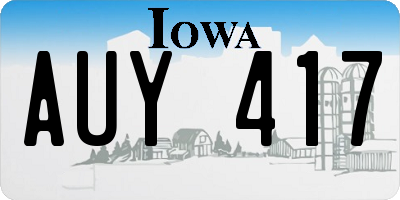 IA license plate AUY417