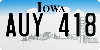IA license plate AUY418