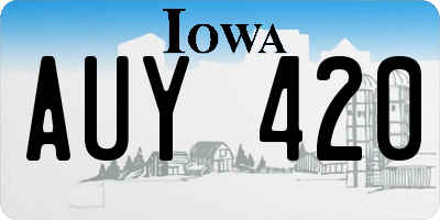 IA license plate AUY420
