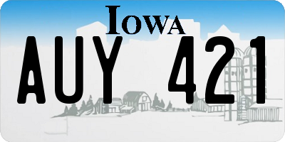 IA license plate AUY421