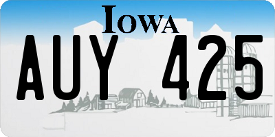 IA license plate AUY425