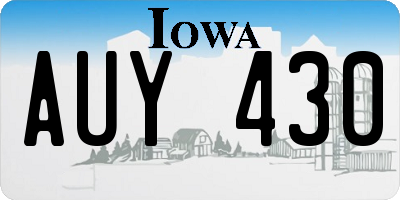 IA license plate AUY430