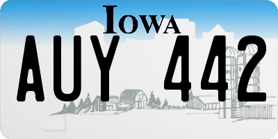 IA license plate AUY442