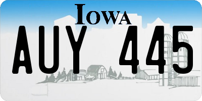 IA license plate AUY445