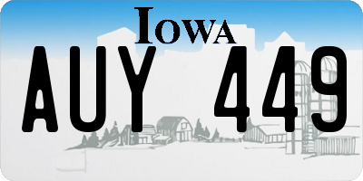 IA license plate AUY449