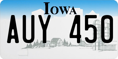 IA license plate AUY450