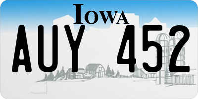 IA license plate AUY452
