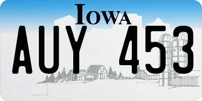 IA license plate AUY453