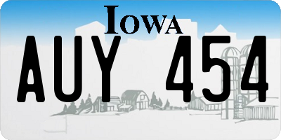 IA license plate AUY454