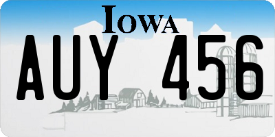 IA license plate AUY456