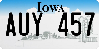 IA license plate AUY457