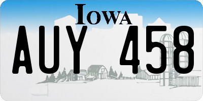 IA license plate AUY458