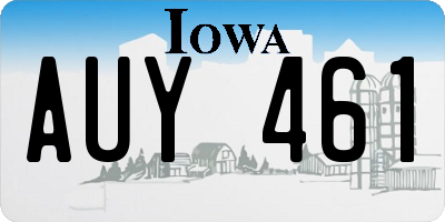 IA license plate AUY461