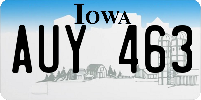 IA license plate AUY463