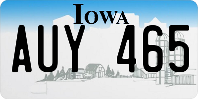 IA license plate AUY465