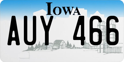 IA license plate AUY466