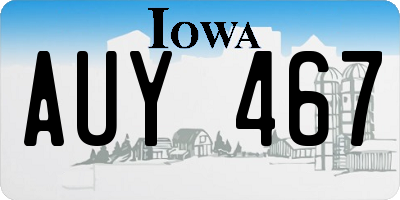 IA license plate AUY467